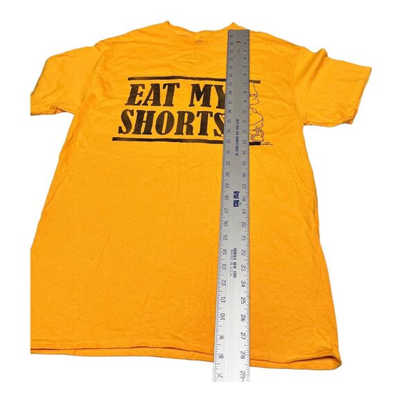 Simpsons T-Shirt Mens M Yellow Eat My Shorts Bart Skateboard Graffiti Novelty - Picture 2 of 7